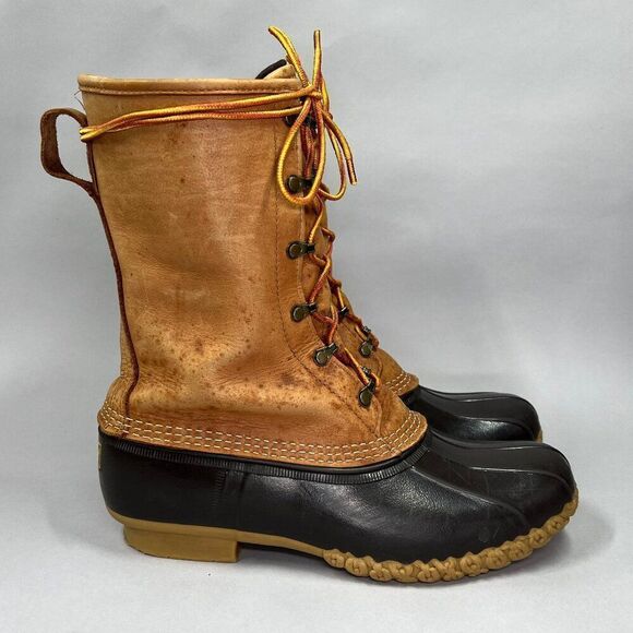 L.L. Bean Men's Size 9 8" Gore-Tex Insulated Brown Leather Bean Boots - Picture 1 of 14
